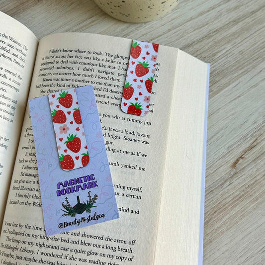 Strawberries & Flowers Magnetic Bookmark