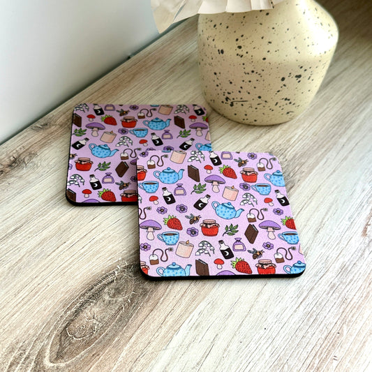 Cottage Core Fabric Coasters