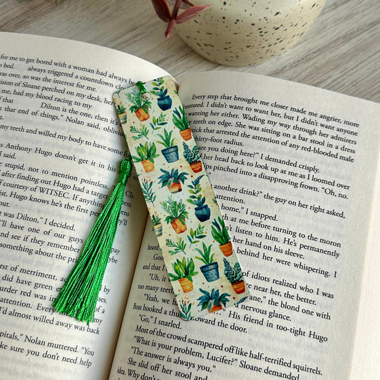 Watercolor Plants Metal Bookmark