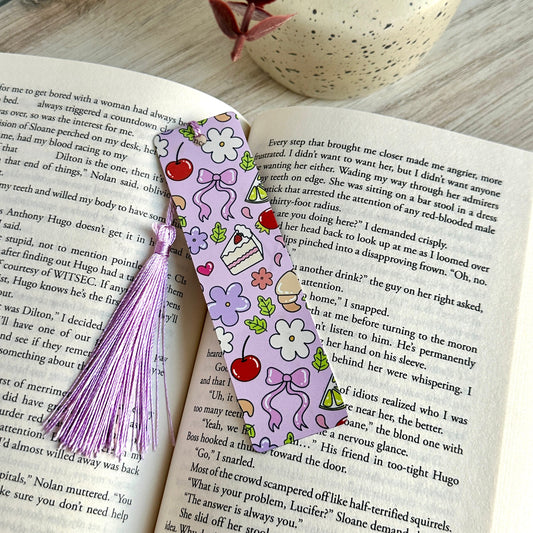 Girl Picnic Metal Bookmark