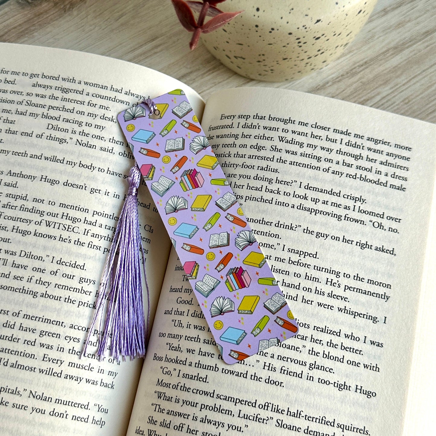 Books & Smileys Metal Bookmark