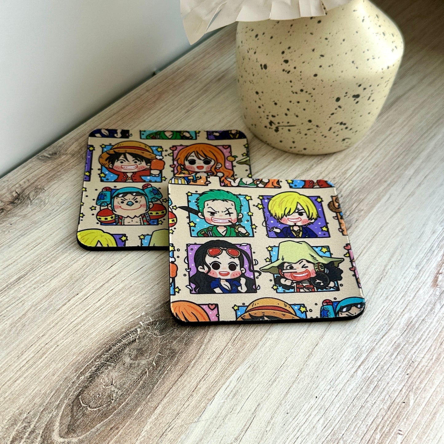 One Piece Anime Fabric Coasters