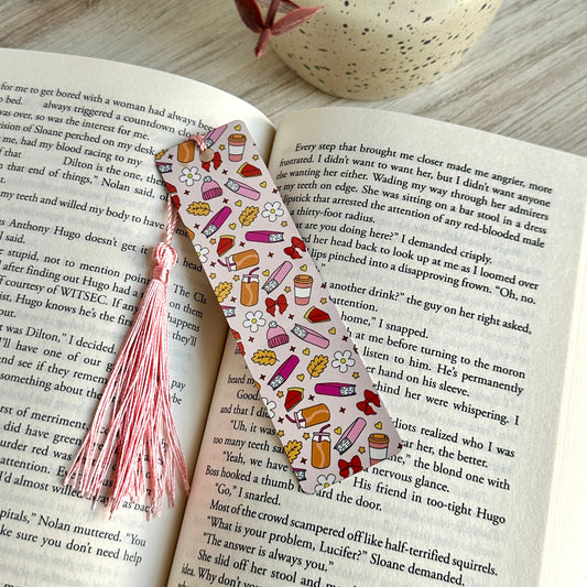 Cozy Fall Lattes Metal Bookmark