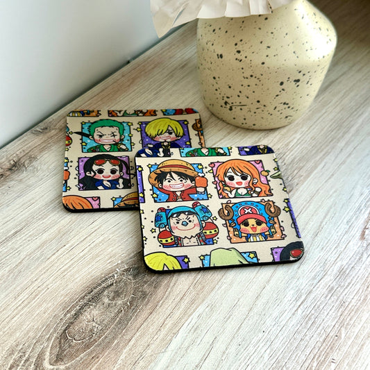 One Piece Anime Fabric Coasters