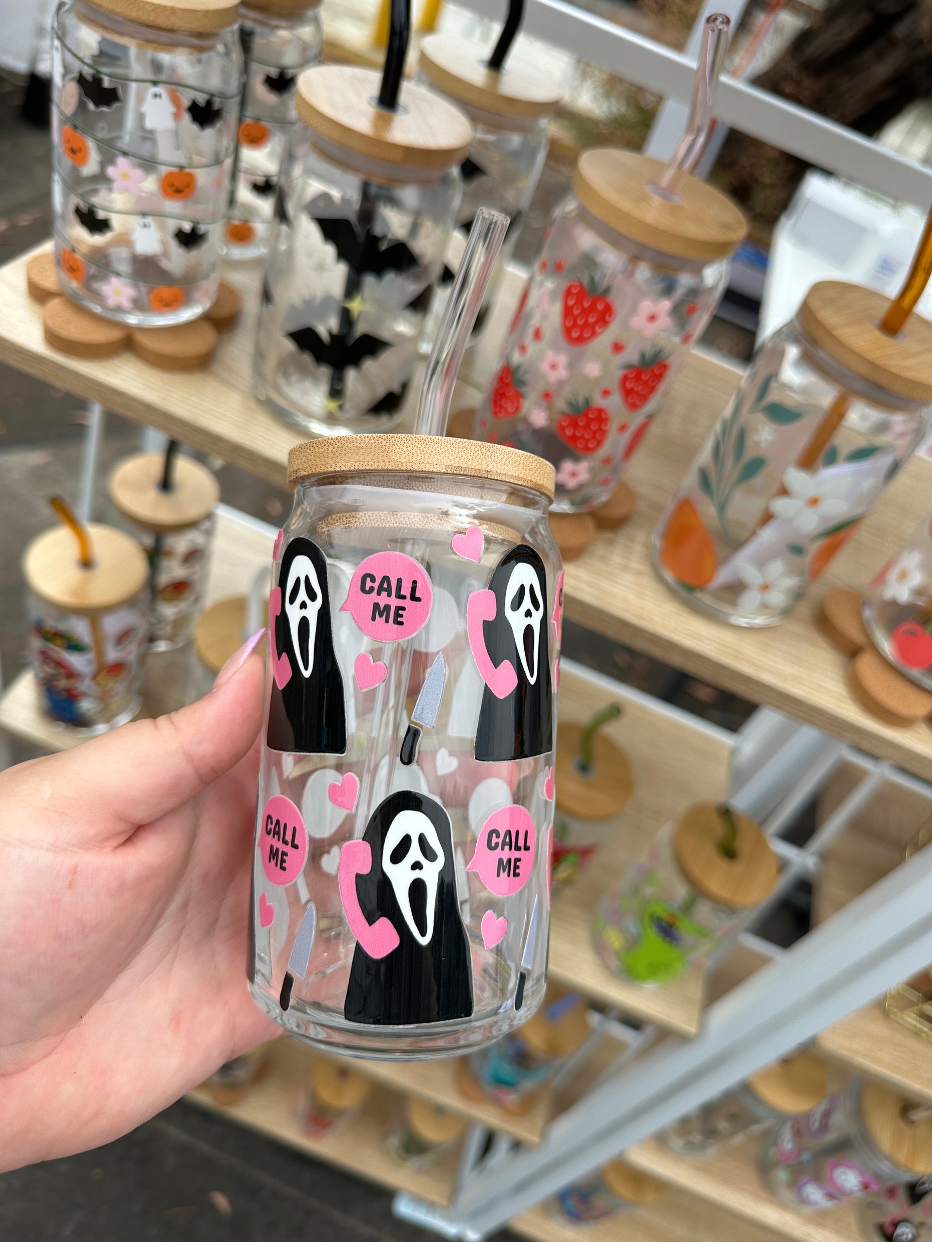 Happy Ghost Club Glass Can Cup – Sparkly Paper Co.