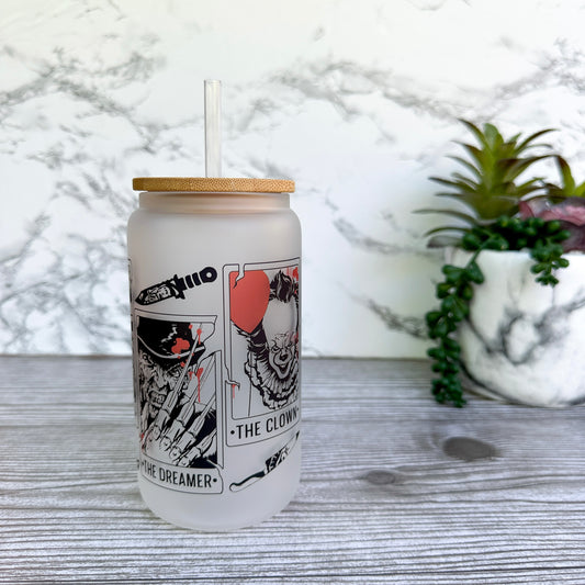 Horror Tarot Frosted Glass Cup