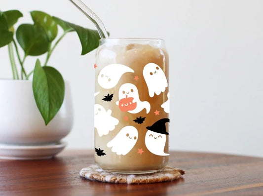 Ghosties Halloween Glass Cup